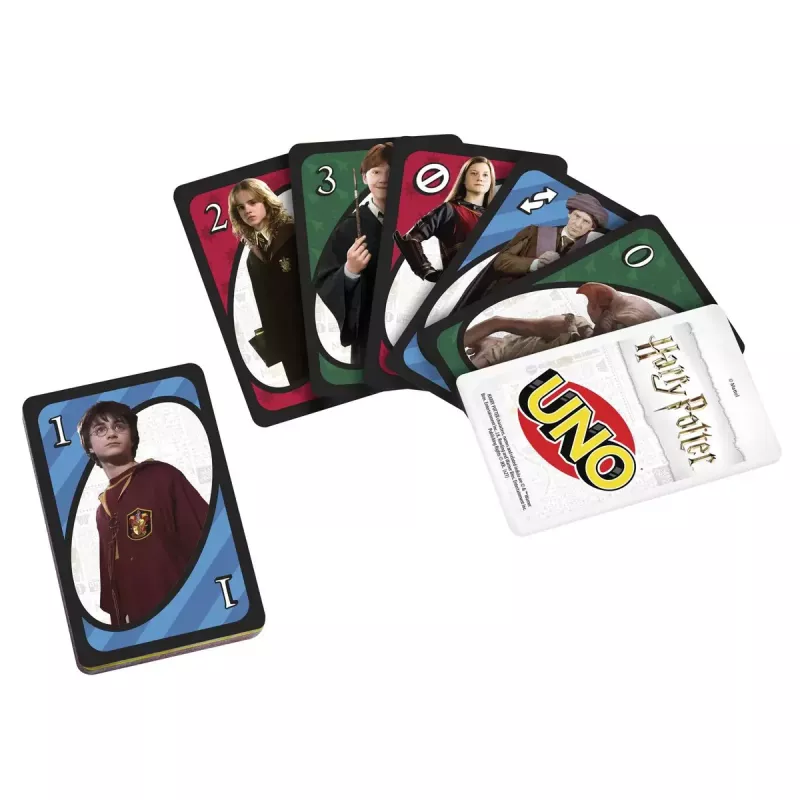 Gra karciana MATTEL UNO Harry Potter — gra typu shedding, wiek 7+