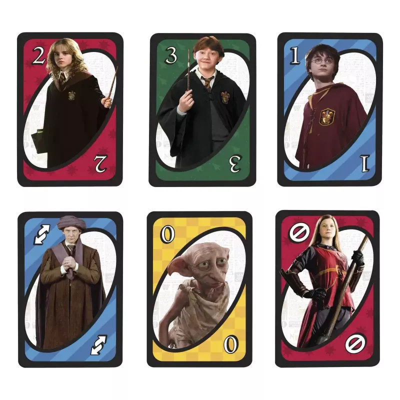 Gra karciana MATTEL UNO Harry Potter — gra typu shedding, wiek 7+