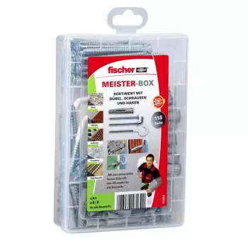 Zestaw wkrętów i kołków rozporowych Fischer MEISTER-BOX UX 75 szt.