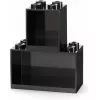 room copenhagen Półka LEGO Brick 8+4 czarna — modułowa półka ścienna z 2 półkami