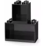 room copenhagen Półka LEGO Brick 8+4 czarna — modułowa półka ścienna z 2 półkami
