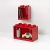 Room Copenhagen LEGO Półka Brick 8+4 Czerwona, 2 półki