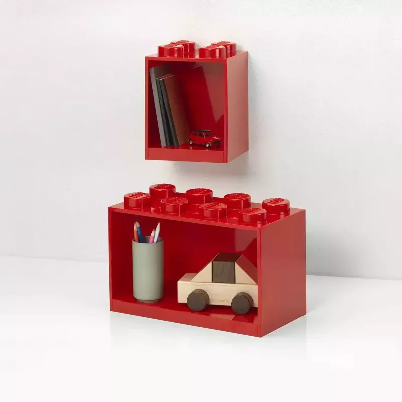 Room Copenhagen LEGO Półka Brick 8+4 Czerwona, 2 półki
