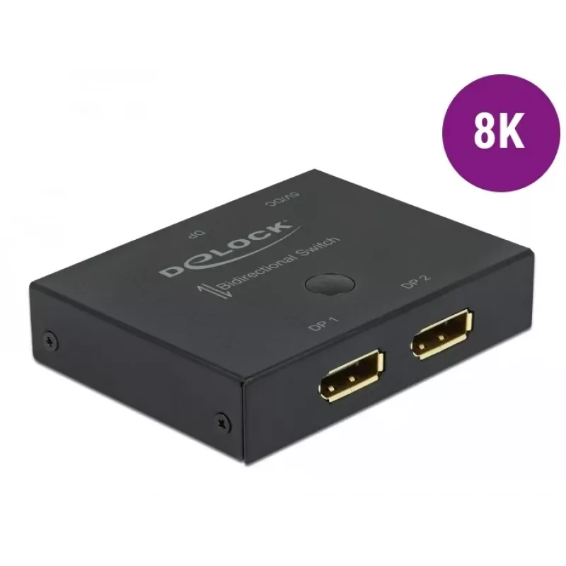 Przełącznik DELOCK DisplayPort 2 - 1 - dwukierunkowy 8K 30 Hz