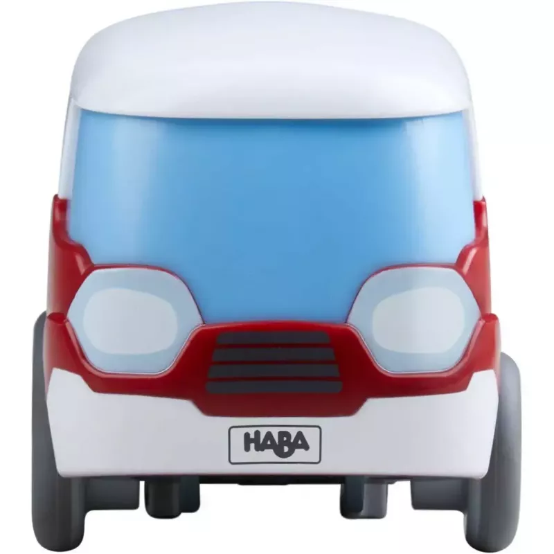 Bus HABA Kullerbu Momentum Motor Mini Bus niebiesko-szaro-czerwono-biały