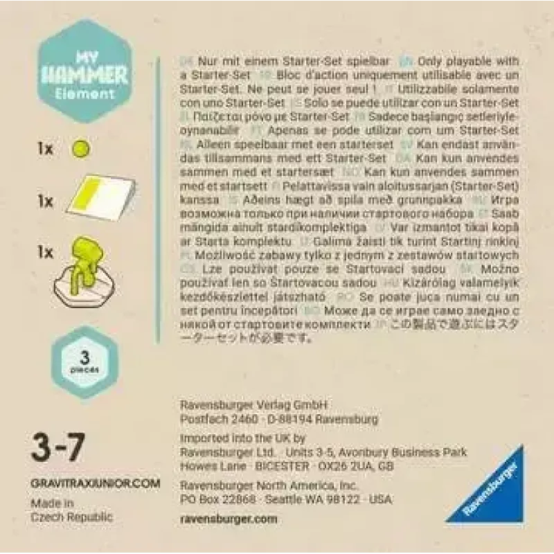 GraviTrax Junior Element Młotek Ravensburger 27518 Żółty 7 lat