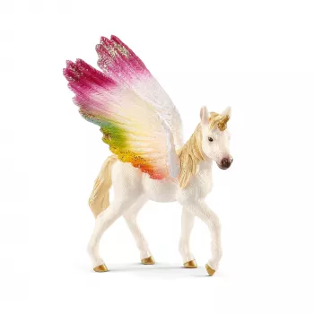 schleich BAYALA Skrzydlate tęczowe źrebię jednorożca, 5 lat, Jednorożec / Pegaz, Jednorożce i Wróżki, Wielokolorowy, Plastik, 1 szt.