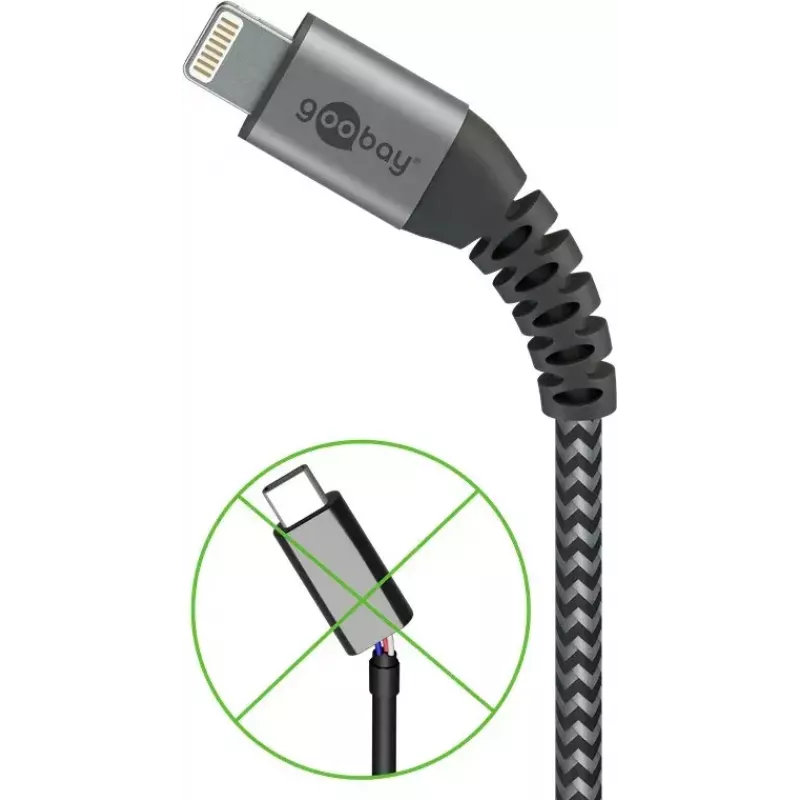 Kabel Lightning Wentronic 49267 0,5 m czarno-szary