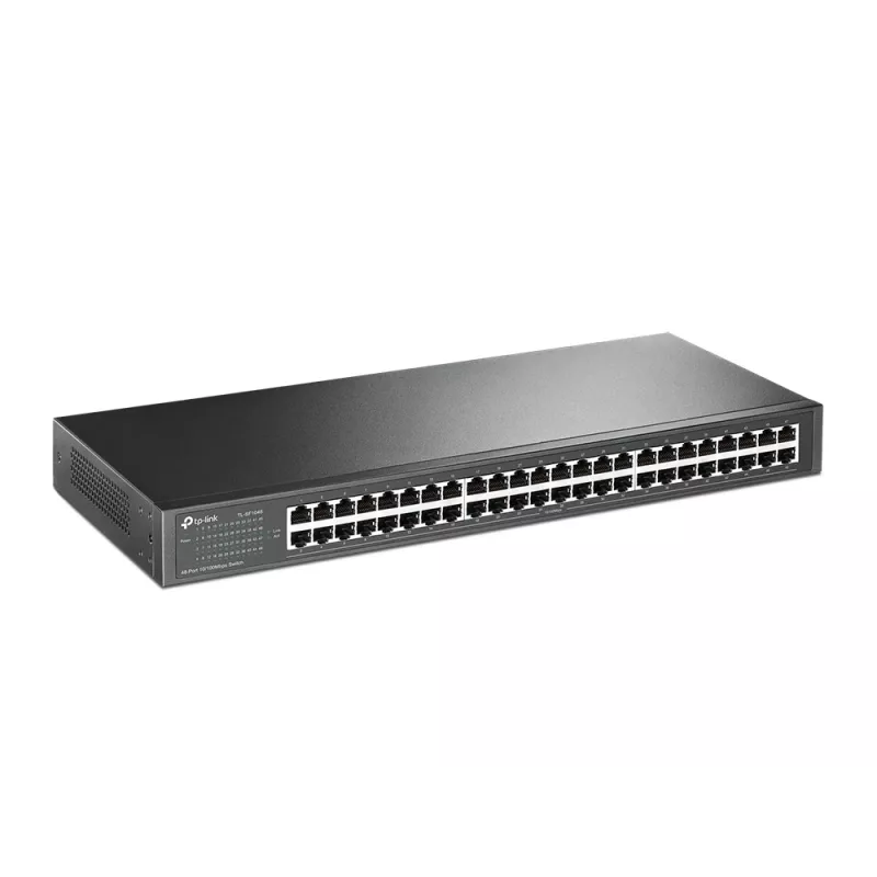 TP-Link 48-portowy 10/100 Mbps przełącznik sieciowy do montażu w szafie, niezarządzalny, Fast Ethernet (10/100), montaż w szafie, 1U