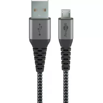 Kabel USB Wentronic 49282 USB 2.0 1 m Micro-USB B USB A Czarny Szary
