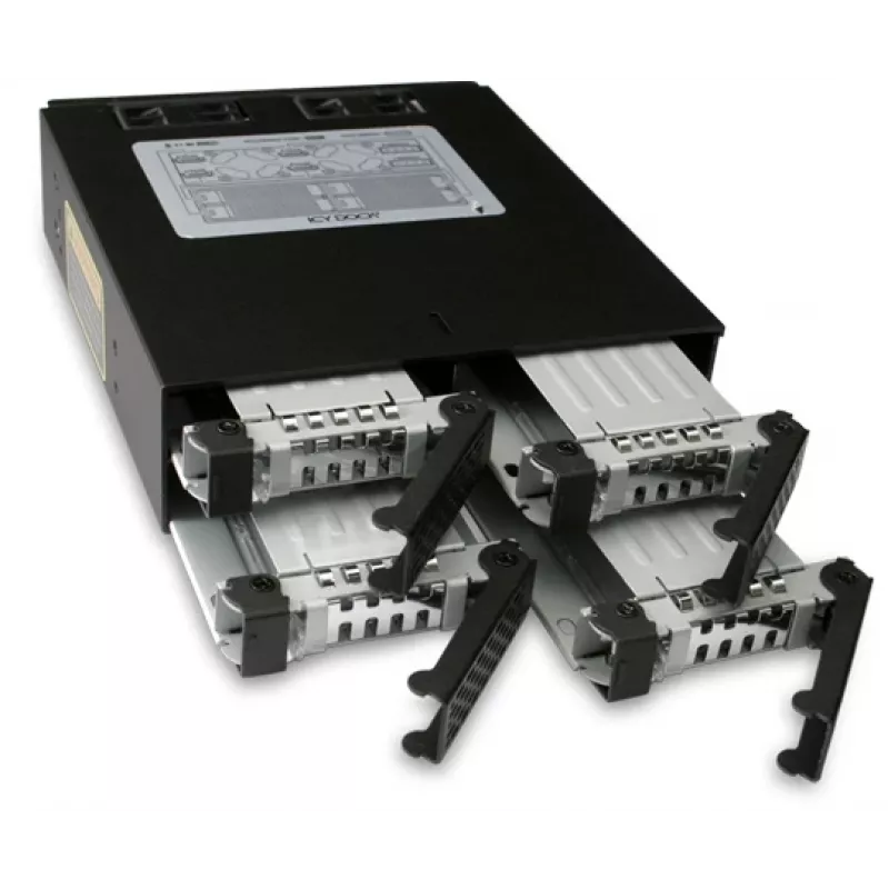 ICYDOCK ToughArmor Full Metal 4 Bay 2.5in SATA HDD & SSD Backplane Cage for External 5.25in Bay