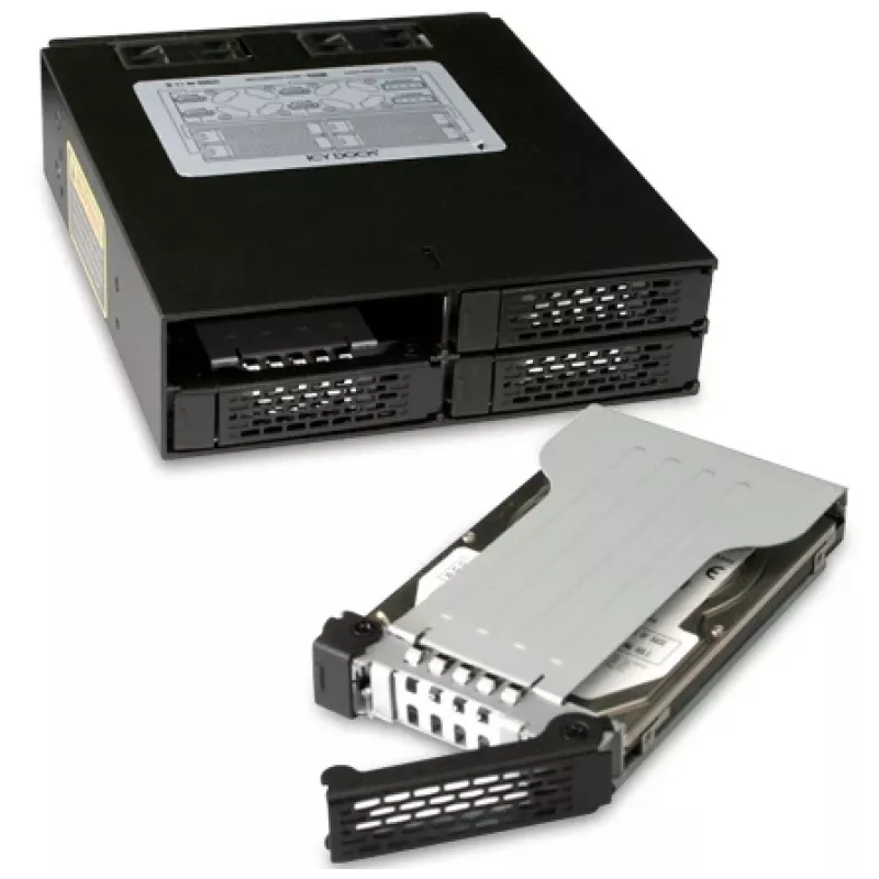 ICYDOCK ToughArmor Full Metal 4 Bay 2.5in SATA HDD & SSD Backplane Cage for External 5.25in Bay