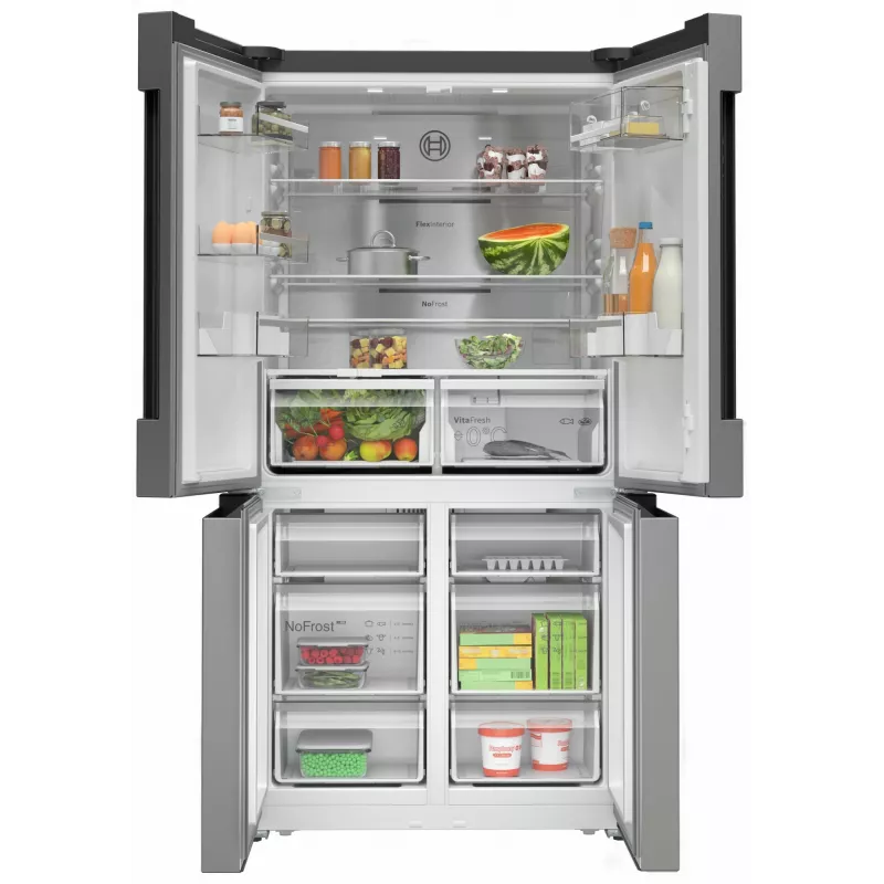 Lodówka side-by-side Bosch Serie 4 KFN96APEA wolnostojąca 605 l stal nierdzewna
