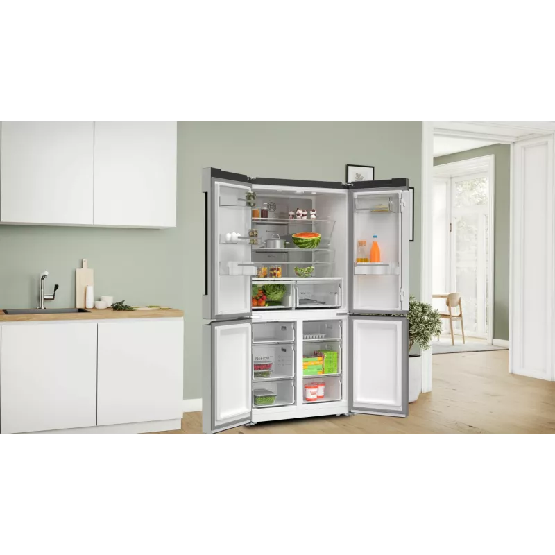 Lodówka side-by-side Bosch Serie 4 KFN96APEA wolnostojąca 605 l stal nierdzewna