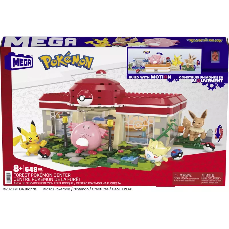 Zestaw klocków MEGA Pokémon, Centrum Leśne (648 elementów) z 4 figurkami akcji