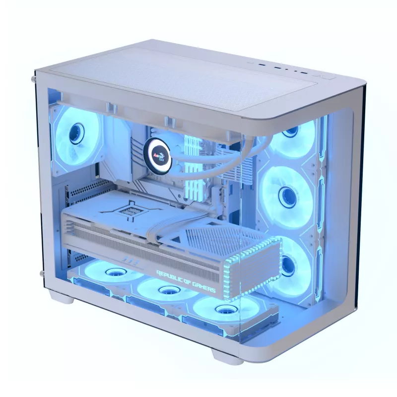 Obudowa PC Aerocool P500C Midi Tower Biała ATX Boczny Zasilacz 3x120mm Wentylatory