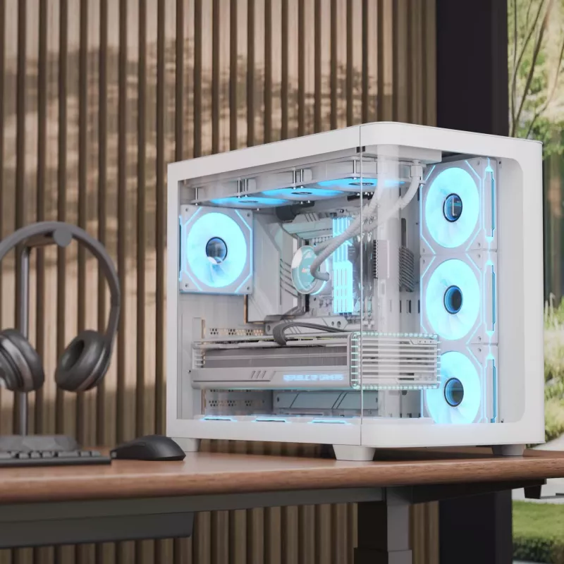 Obudowa PC Aerocool P500C Midi Tower Biała ATX Boczny Zasilacz 3x120mm Wentylatory