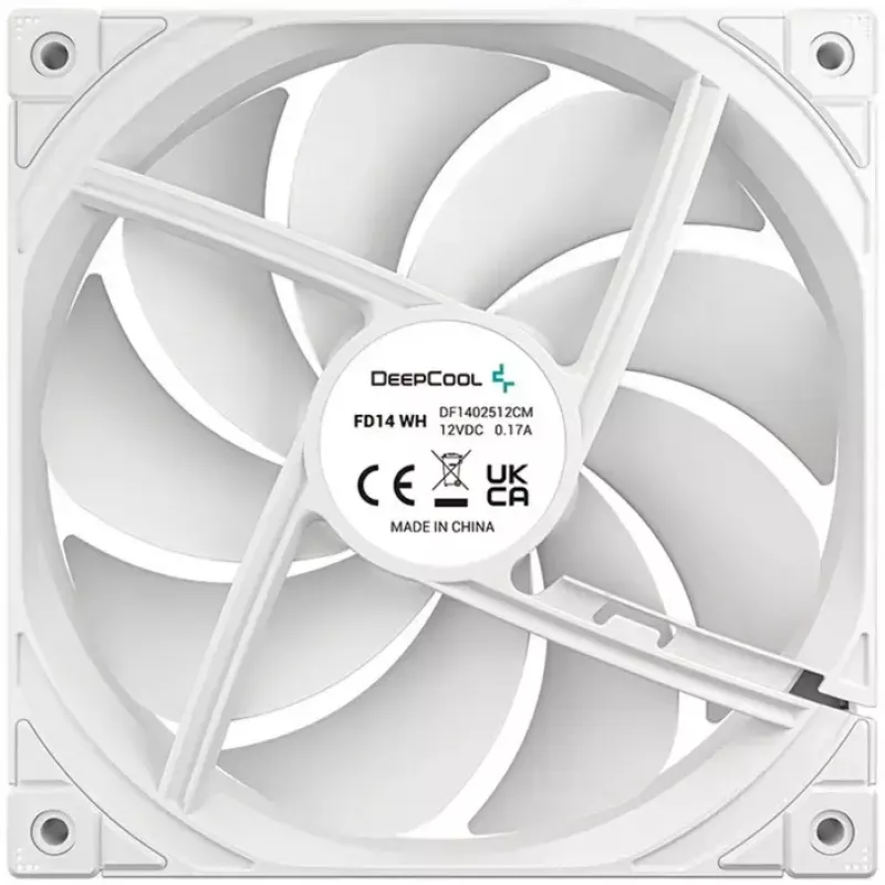 Wentylator chłodzący DeepCool FD14 biały 140mm 3w1 — 140 mm, biały, złącze 3w1