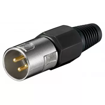 Wtyk mikrofonowy Goobay XLR 3-pin męski czarny metaliczny