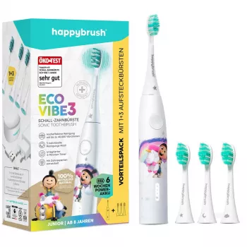 Elektryczna szczoteczka do zębów Happybrush ECO VIBE KIDS Agnes + 3 końcówki wymienne