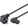 Kabel IEC kątowy Goobay 5m czarny, wtyczka zasilająca typ F IEC C13
