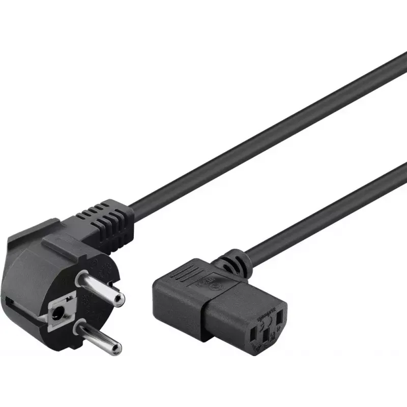 Kabel IEC kątowy Goobay 5m czarny, wtyczka zasilająca typ F IEC C13