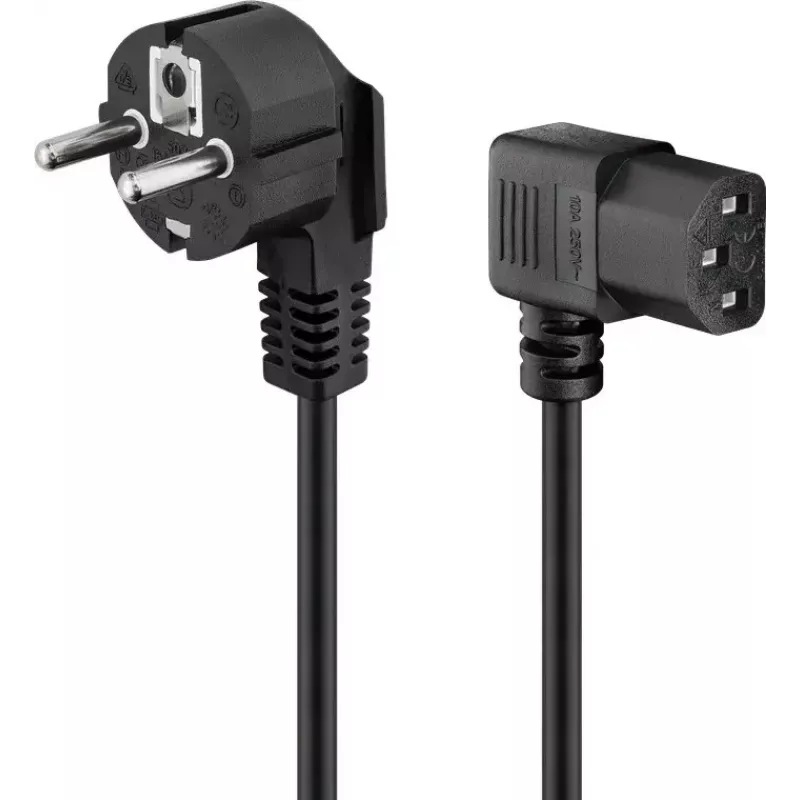Kabel IEC kątowy Goobay 5m czarny, wtyczka zasilająca typ F IEC C13