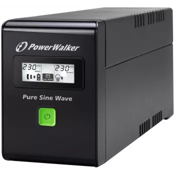 POWERWALKER - BLUEWALKER UPS Vi 800 Sw 800va / 480w Wyświetlacz LCD 2 x gniazdo Schuko AVR Czarny