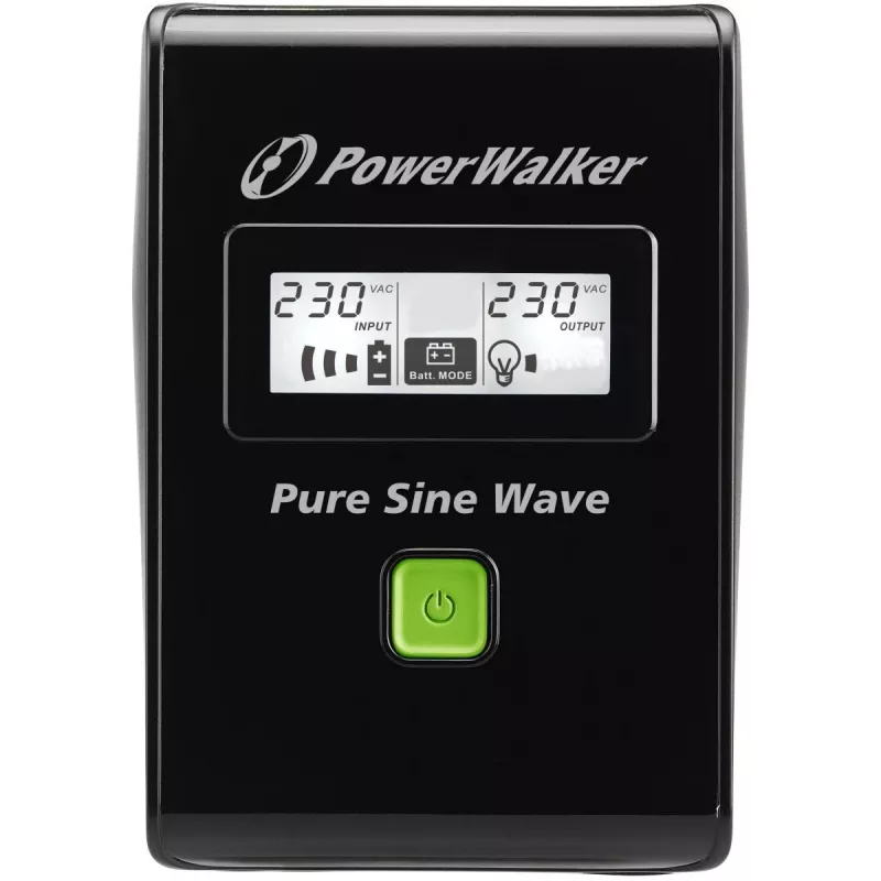 POWERWALKER - BLUEWALKER UPS Vi 800 Sw 800va / 480w Wyświetlacz LCD 2 x gniazdo Schuko AVR Czarny