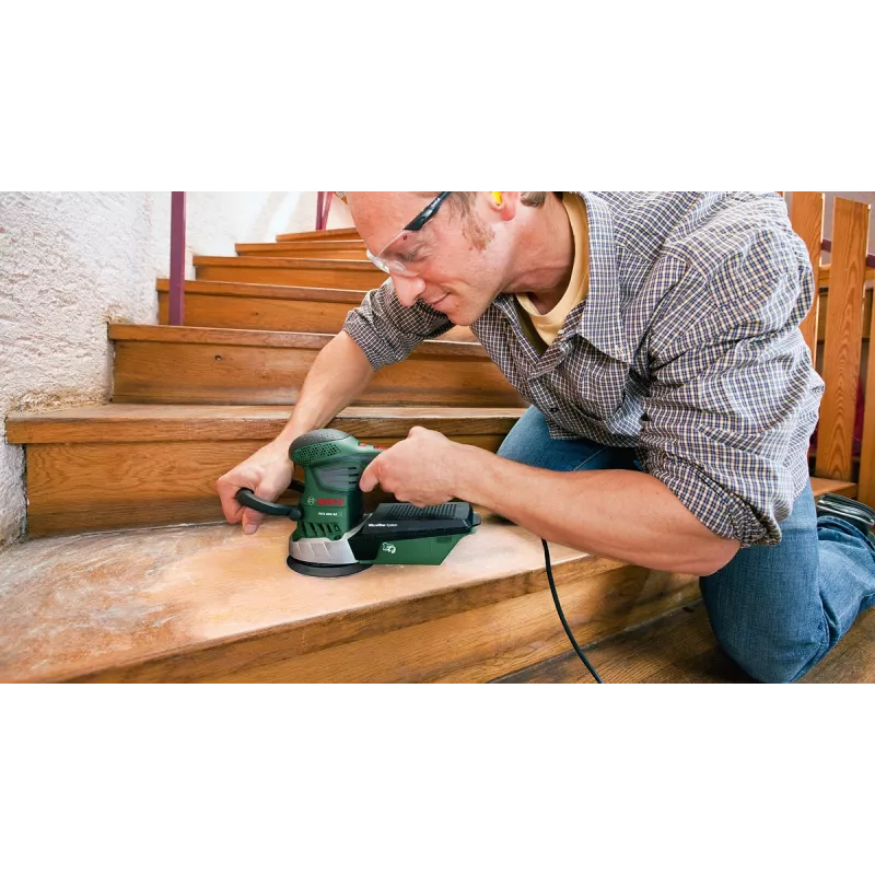 Bosch PEX 400 AE szlifierka mimośrodowa, losowa orbitalna, Velcro, zielona, Węgry, 4000 OPM, 26000 OPM