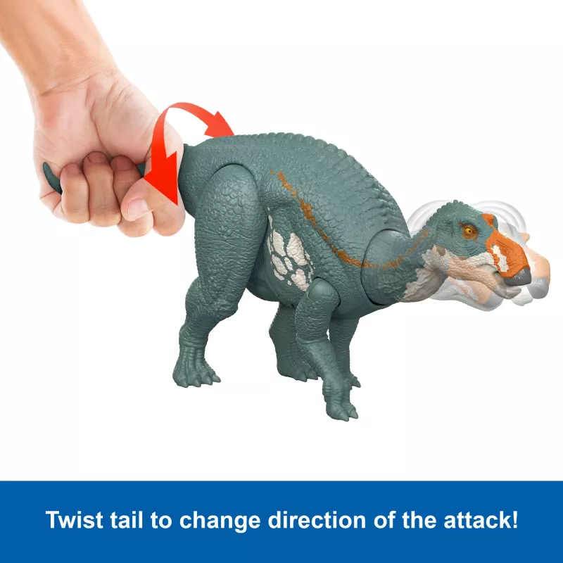 Jurassic World Rebirth Wild Roar Maiasaura Zabawka Dinozaur, Atak Chwytania i Dźwięk Sterowane Ogonem