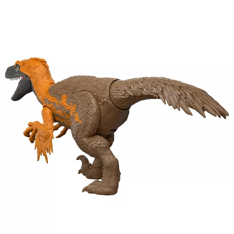 Jurassic World Rebirth Wild Roar Utahraptor Dinozaur Zabawka, Atak Sterowany Ogonem i Dźwięk