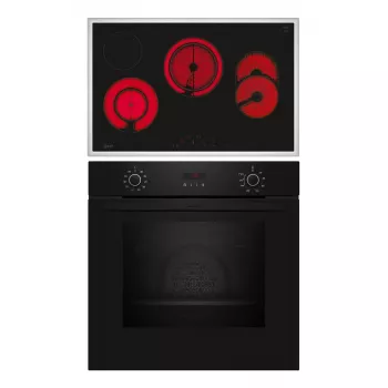 Zestaw płyta ceramiczna i piekarnik elektryczny NEFF B2CCG6AK3 + T18SDH9L0 — Płyta ceramiczna 4-polowa, piekarnik elektryczny 71 l, CircoTherm®