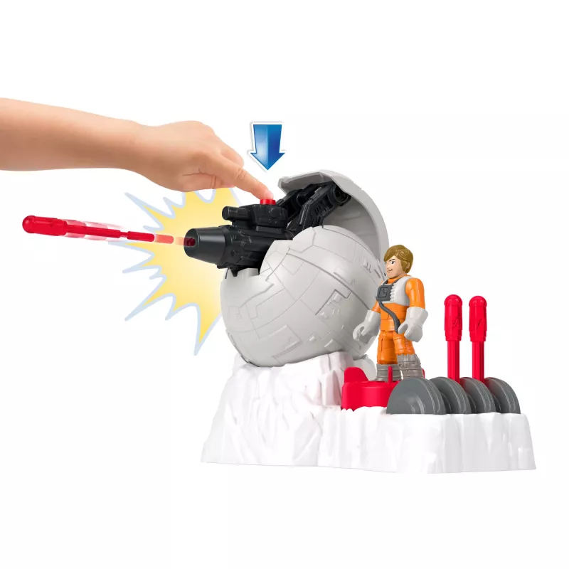 Fisher-Price Imaginext STAR WARS Rebel Base Cannon zabawka z kluczem metalowym odlewanym Luke Skywalker, 5 elementów
