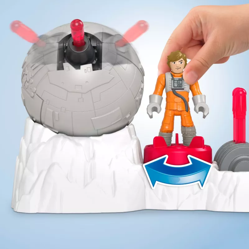 Fisher-Price Imaginext STAR WARS Rebel Base Cannon zabawka z kluczem metalowym odlewanym Luke Skywalker, 5 elementów