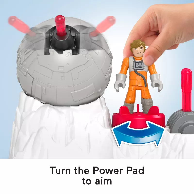 Fisher-Price Imaginext STAR WARS Rebel Base Cannon zabawka z kluczem metalowym odlewanym Luke Skywalker, 5 elementów