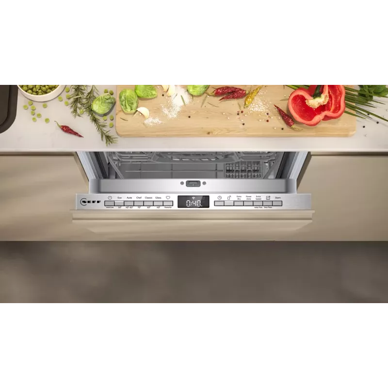 Zmywarka NEFF S853HKX20E w pełni zabudowana slimline na 10 kompletów naczyń, Home Connect, 46 dB