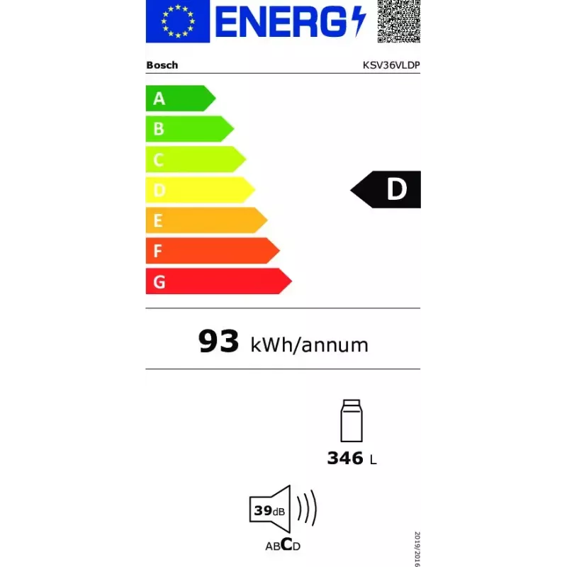 Bosch Serie 4 KSV36VLDP lodówka Wolnostojąca 346 L Stal nierdzewna