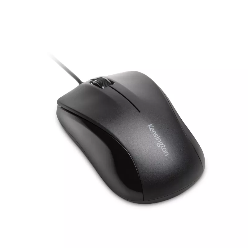 Kensington Wired Valumysz, symetryczna, optyczna, USB typu A, 1000 DPI, czarna