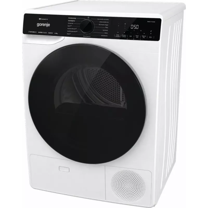 Suszarka bębnowa Gorenje DPNA93W z pompą ciepła, wolnostojąca, ładowana od przodu, 9 kg, biała, klasa energetyczna C
