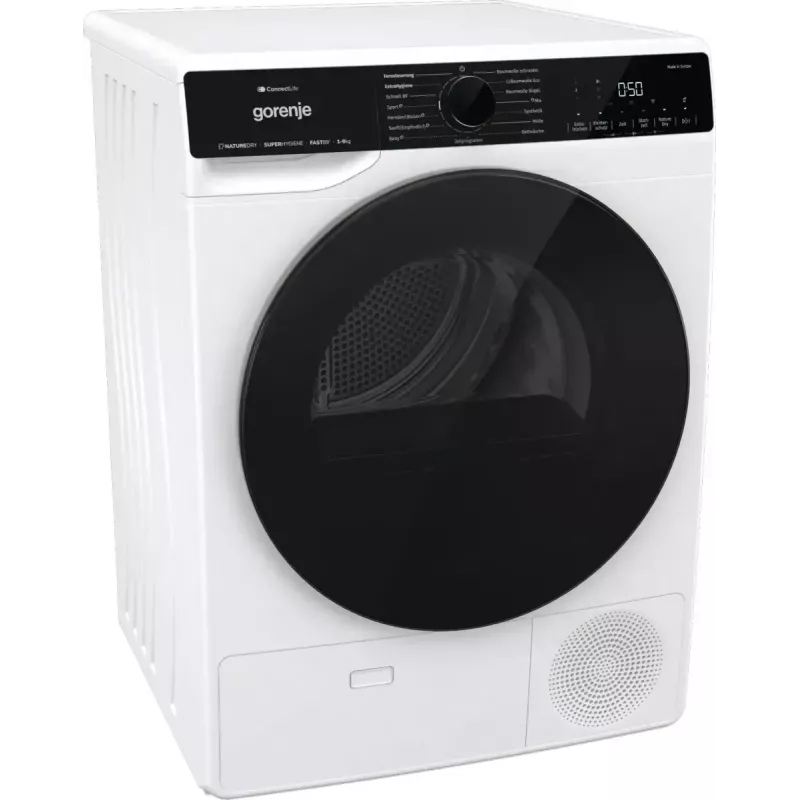 Suszarka bębnowa Gorenje DPNA93W z pompą ciepła, wolnostojąca, ładowana od przodu, 9 kg, biała, klasa energetyczna C
