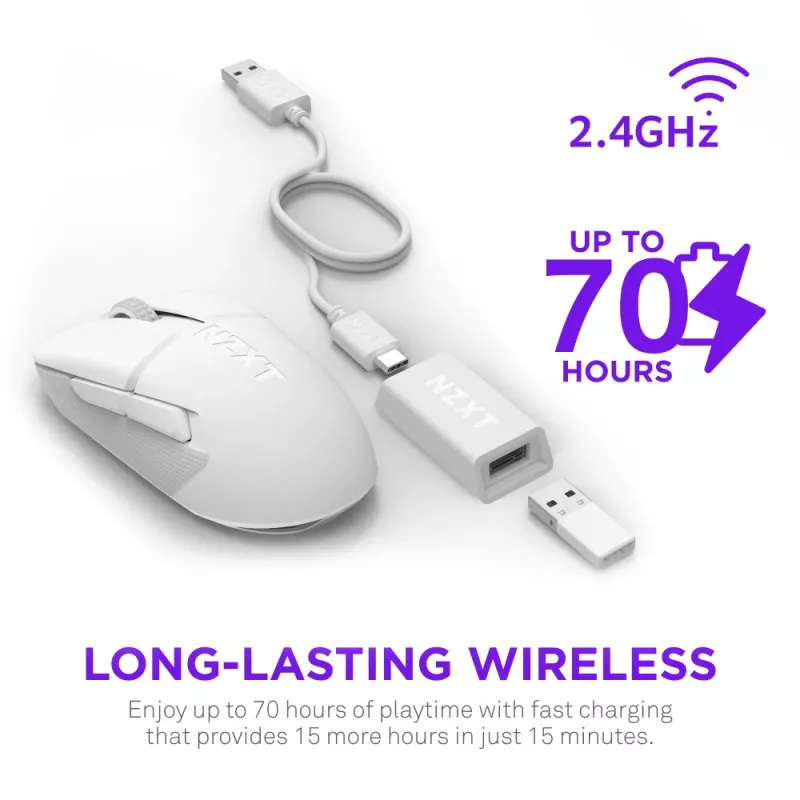 NZXT Lift Elite Wireless Gaming mysz biały