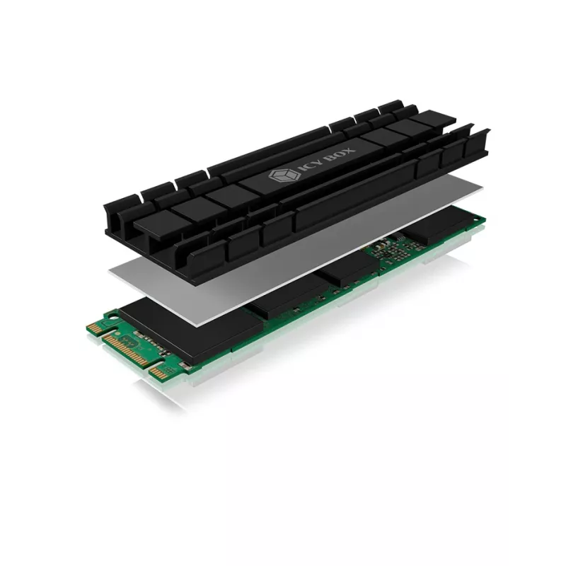 ICY BOX IB-M2HS-701 Radiator/Chłodzenie do M.2 NVMe SSD Czarny 1 szt.