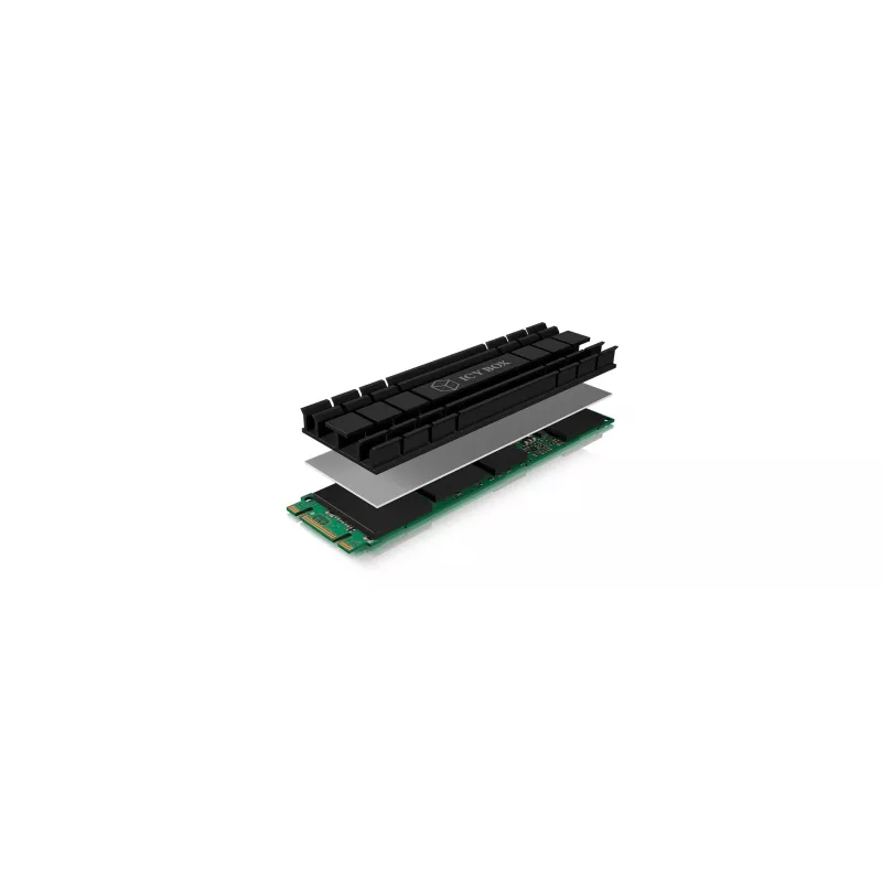 ICY BOX IB-M2HS-701 Radiator/Chłodzenie do M.2 NVMe SSD Czarny 1 szt.