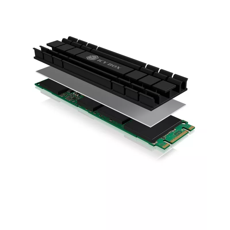 ICY BOX IB-M2HS-701 Radiator/Chłodzenie do M.2 NVMe SSD Czarny 1 szt.