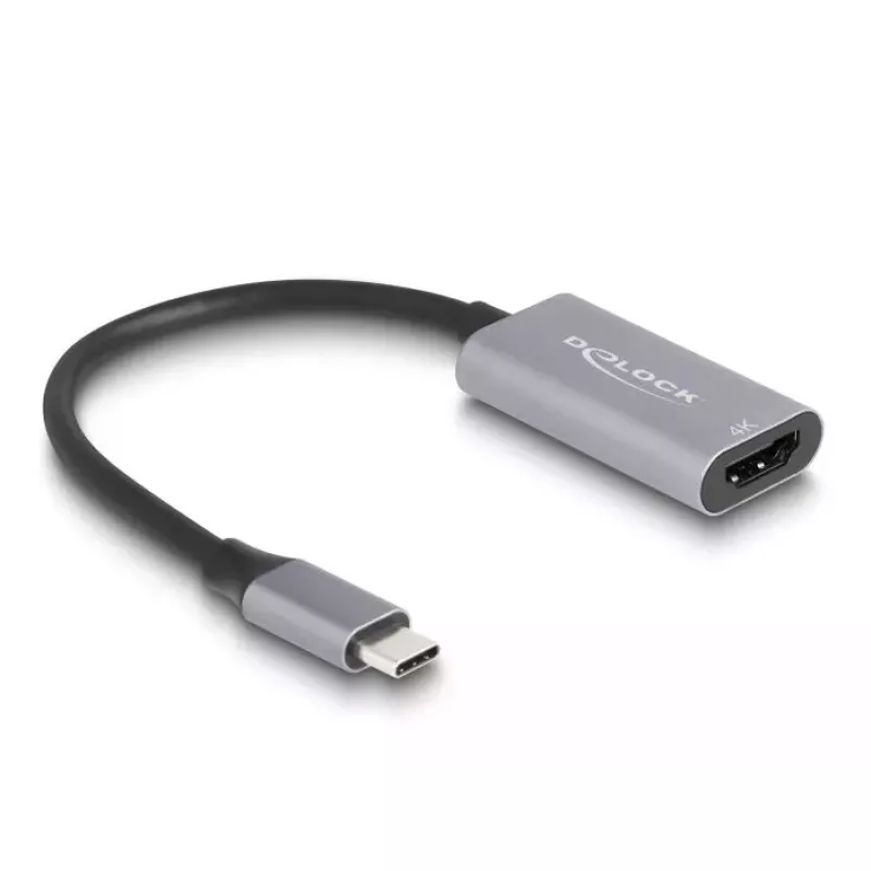 Kabel DeLOCK HDMI 0,15 m żeński Typ A męski USB-C czarno-szary 60020