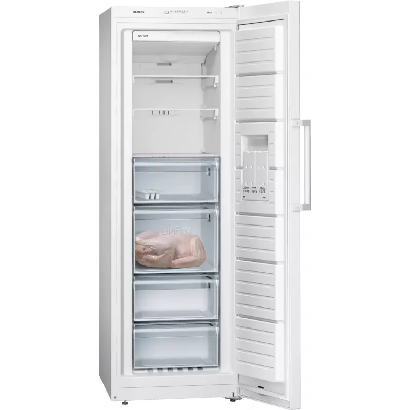 Zamrażarka pionowa Siemens iQ300 GS33NVWEP — 225 L, NoFrost, 20 kg/24h, klasa E, biała