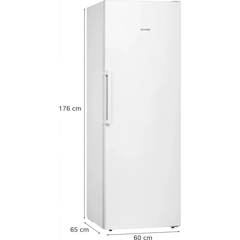 Zamrażarka pionowa Siemens iQ300 GS33NVWEP — 225 L, NoFrost, 20 kg/24h, klasa E, biała