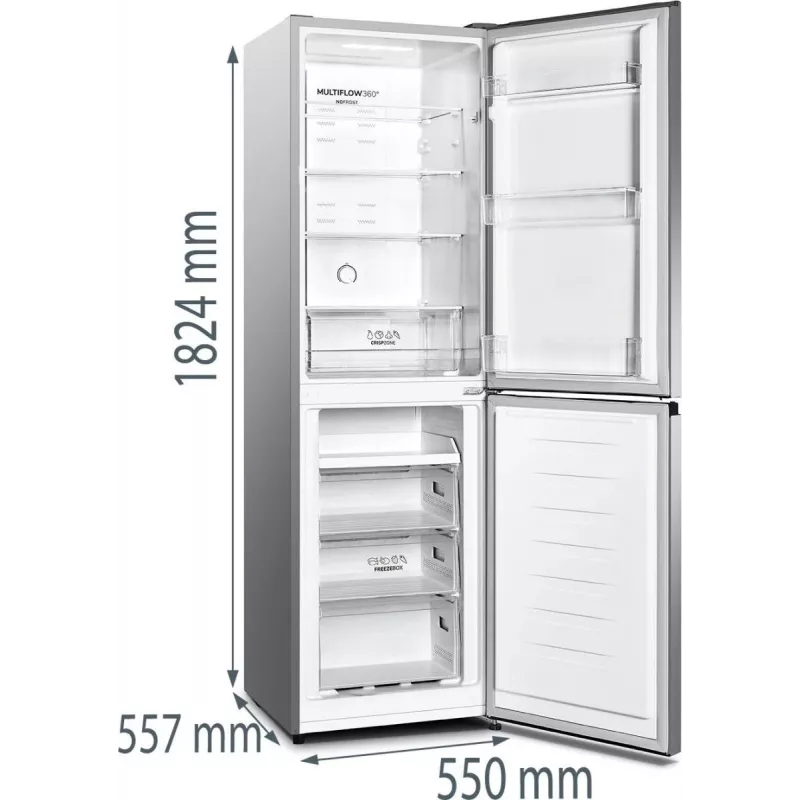 Gorenje NRK418DCS4 wolnostojąca 256 L Szary