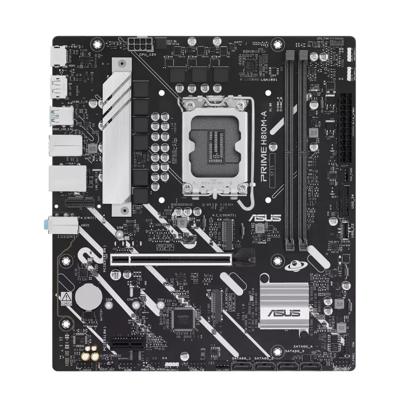 Płyta główna ASUS PRIME H810M-A-CSM — Intel H810, LGA 1851, microATX, 2× DDR5 DIMM (do 128 GB), 2× M.2, 4× SATA III, PCIe 4.0